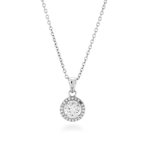 Collar Gema De Leyenda De Plata De Ley 925 Y Circonita Brillante Con Acabado En Baño De Rodio