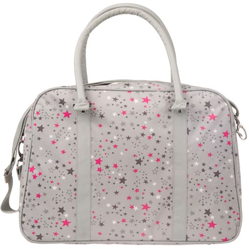 BOLSO MATERNAL MATERNIDAD MAMA CLINICA HOSPITAL Y CARRITO BEBE DISBEBE GRIS  ESTRELLITAS