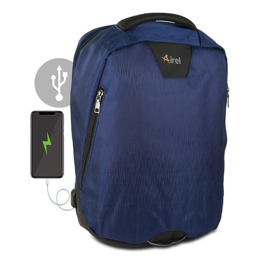 Mochila Para Portatil Con Cargador Medidas: 41x35x51cm Color Azul con Ofertas en Carrefour | Ofertas Online