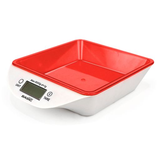 Báscula De Cocina Basic Home Digital Lcd 7 Kg Blanco (23 X 16 X 3,6 Cm)