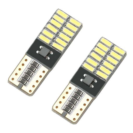 2 Bombillas Led Canbus W5w T10 24 Smd 4014 Blanco Para Luces De