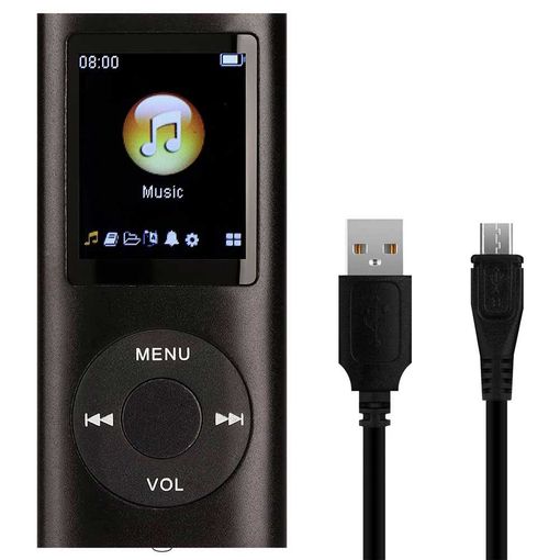 Ociodual Reproductor Mp3 Mp4 Player Metálico Negro Pantalla 1.8