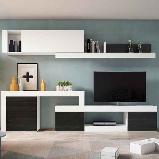 Pack Muebles Salón Completo Ethna - Blanco Mate Y Natur con Ofertas en  Carrefour