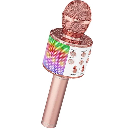 Microfono karaoke bluetooth con led