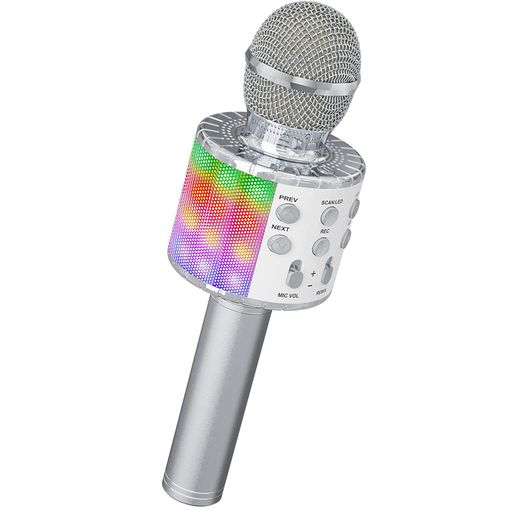 Micrófono de karaoke para niños, micrófono de karaoke con Bluetooth,  inalámbrico, portátil, portátil, máquina de karaoke para cantar, altavoz,  5, 6