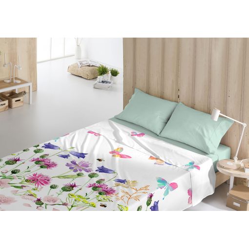 Juego De Sábanas Tres Piezas Coralina Milos Cama 135 Cm Azul con Ofertas en  Carrefour