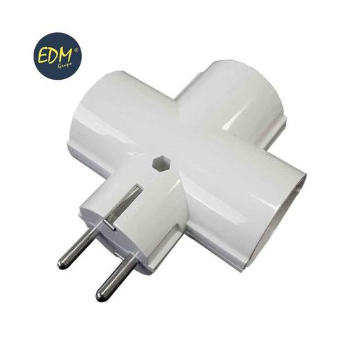 Bematik - Multiplicador Adaptador De Clavija Enchufe Schuko Triple Blanco  Con Interruptor Ia08700 con Ofertas en Carrefour