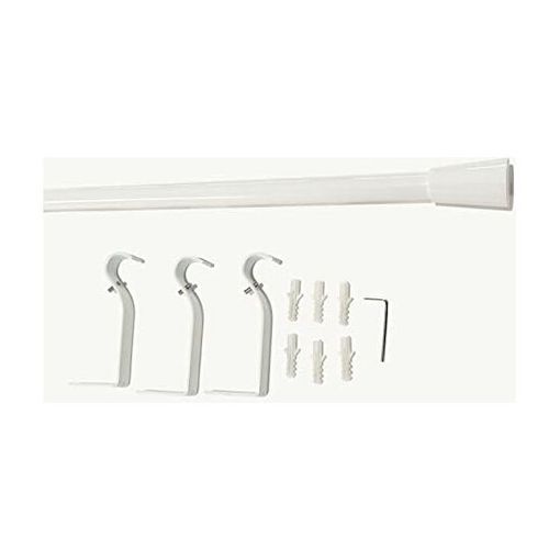 Set De Barra De Cortina Extensible De 122 A 211 Cm, 2 Escuadras Y 2  Terminales Negro De Metal Y Plástico Abs con Ofertas en Carrefour