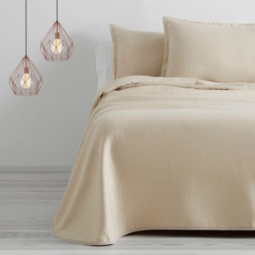 Colcha Pique Modelo Lido Beige Cama 135 Cm. con Ofertas en