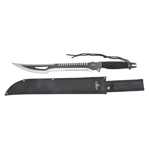 Machete cortacañas grande de 63.5 cm con hoja negra y gris mango