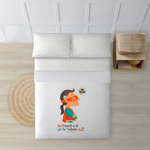 Pack De Juego De Sábanas 100% Algodón Superheroe Chica / Cama De 90 (160x270 Cm)