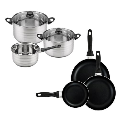 Juego de Ollas y Sarten Antiadherentes Cocina Set Cacerolas 13