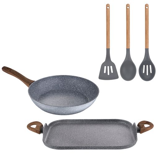 Set Sartenes C/tapa Aluminio San Ignacio Inducción Ø20,24,28set Utensilios  con Ofertas en Carrefour