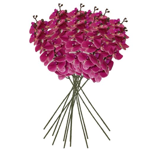 Pack De 12 Ramos De Orquideas Wellhome Tacto Natural 96cm Fucsia