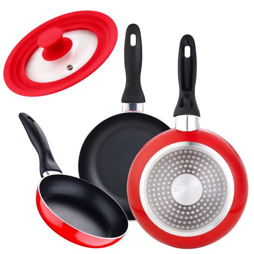 pedir disculpas Personas con discapacidad auditiva Hacer la vida Set 3 Sartenes Y Tapa Universal En Rojo, Aluminio Prensado con Ofertas en  Carrefour | Ofertas Carrefour Online