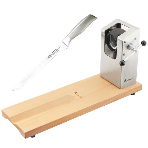 Jamonero Bergner Masterpro 62x19.5x3,3 Cm Con Cuchillo 16cm Acero Inox con  Ofertas en Carrefour