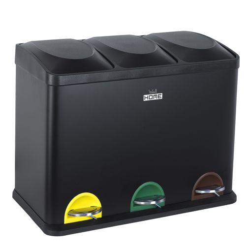 Cubo De Reciclaje Con 3 Compartimentoswellhome 45 L En Total con