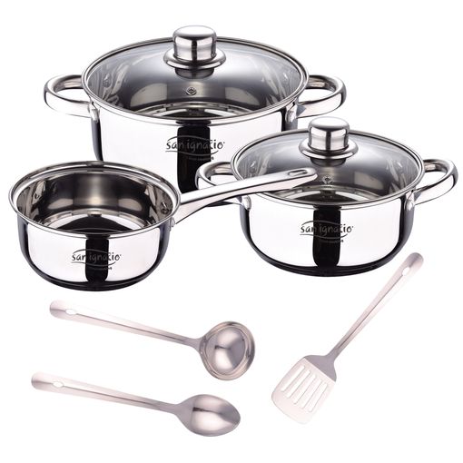 Batería de Cocina de Acero Inoxidable de 9 piezas SAN IGNACIO