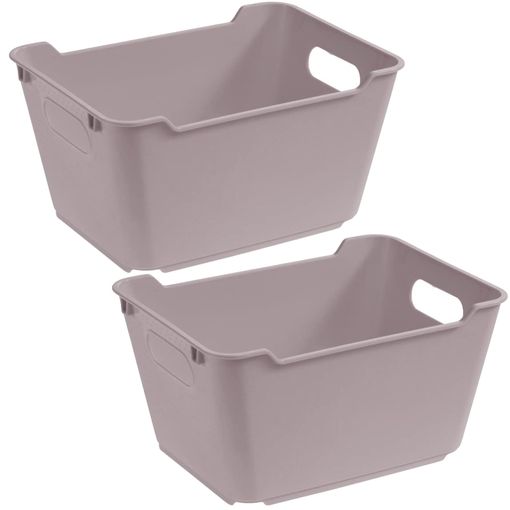 2 Cajas De Almacenamiento Plástico Keeeper Lotta 19,5x14x10 Cm Gris con  Ofertas en Carrefour