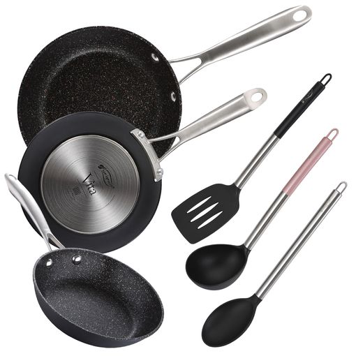 Pack De 3 Sartenes + Set De Utensilios Básicos De Cocina con