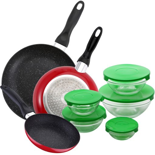 Pack De 3 Sartenes San Ignacio Ø16cm Ø20cm Ø24cm + Set De 5pc Boles Con  Tapa Verde con Ofertas en Carrefour