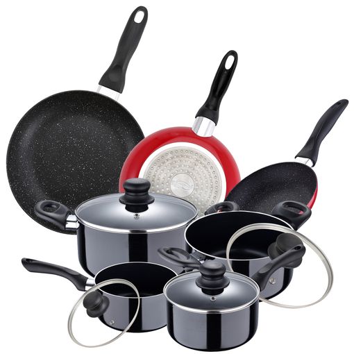 PACK DE 3 SARTENES SAN IGNACIO Ø16CM Ø20CM Ø24CM + SET DE 3PC UTENSILIOS DE  COCINA EN NYLON