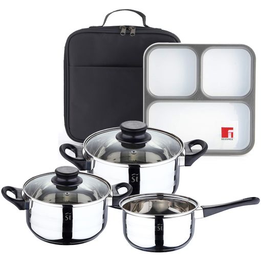 Batería De Cocina 8 Piezas De Acero Inoxidable San Ignacio Dina con Ofertas  en Carrefour