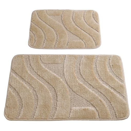 Set 2 Alfombras De Baño Beige Wellhome con Ofertas en Carrefour