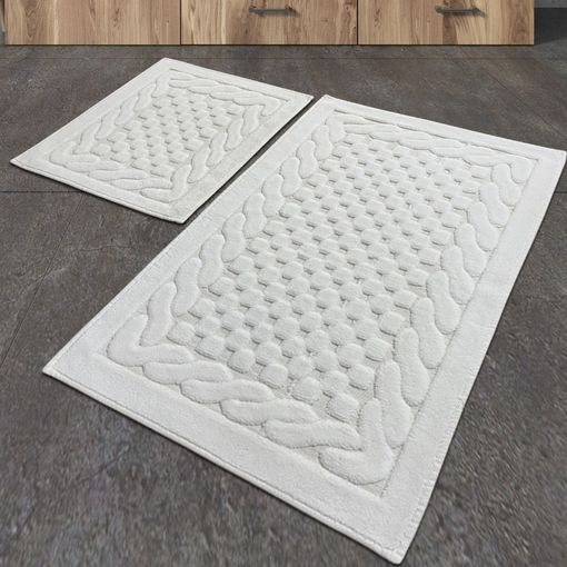 Set 2 Alfombras De Baño Visón Wellhome con Ofertas en Carrefour