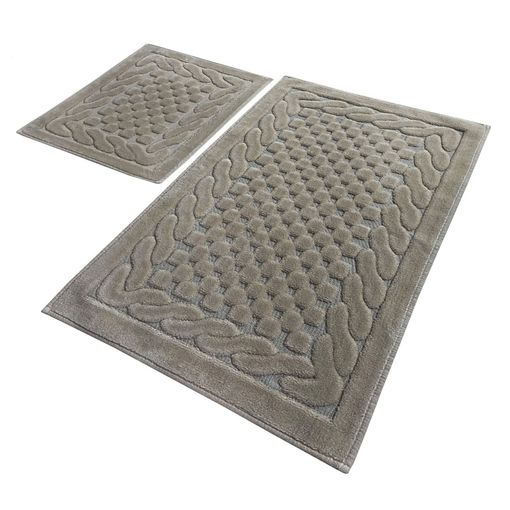 Set 2 Alfombras De Baño Hueso Y Blanco Wellhome con Ofertas en