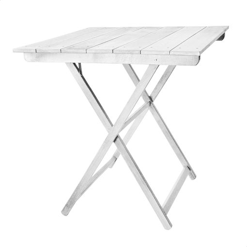 Mesa Redonda Plegable De Madera - Blanco con Ofertas en Carrefour