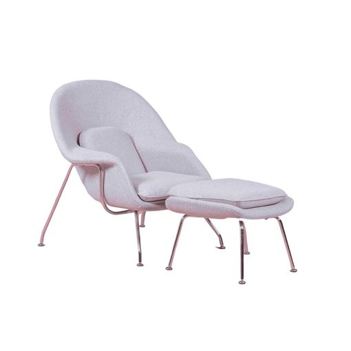 Sillón con reposapies tapizado