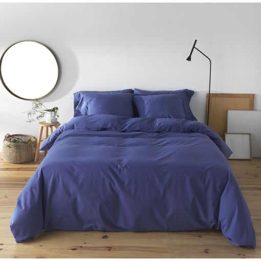 Funda Nórdica Lisa Azul Cama 120 Cm - 200x200 Cm, Algodón 200 Hilos. Cierre  Con Botones. con Ofertas en Carrefour