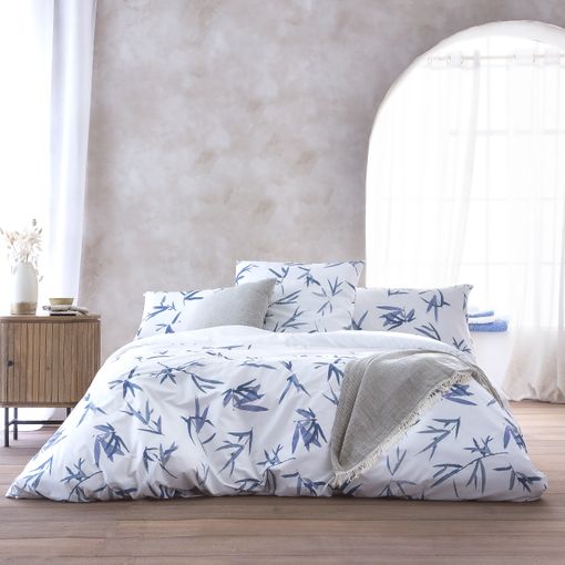 Funda Nórdica Cigeor Azul Cama 90 Cm - 150x220 Cm, Algodón 200 Hilos.  Cierre Con Corchetes. con Ofertas en Carrefour