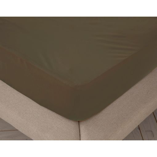 Sábana bajera ajustable lisa Gris cama 150 cm - 150x190/200 cm, 100%  algodón.