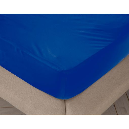 Sábana Bajera Ajustable Lisa Azul Cama 90 Cm - 90x190/200 Cm, 100% Algodón.  con Ofertas en Carrefour