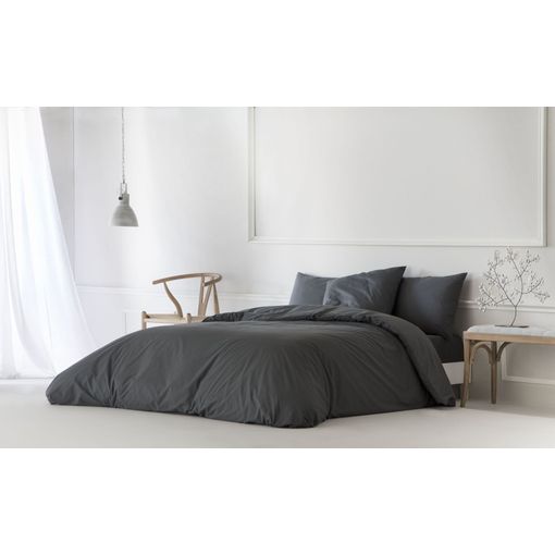 Funda Nórdica Lisa Gris Cama 150 Cm - 240x220 Cm, Algodón 200 Hilos. Cierre  Con Botones. con Ofertas en Carrefour