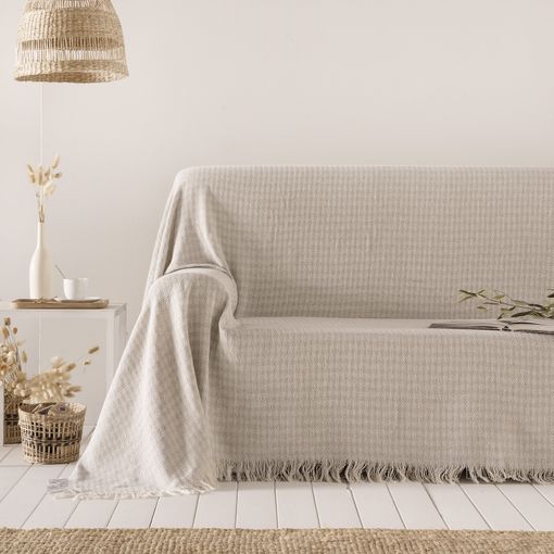 Colcha Multiusos Algodón Ferd Gris 250x260 Cm, Plaid Cama, Cubrecama,  Jarapa Sofá, Foulard Sofá, Cubresofá con Ofertas en Carrefour