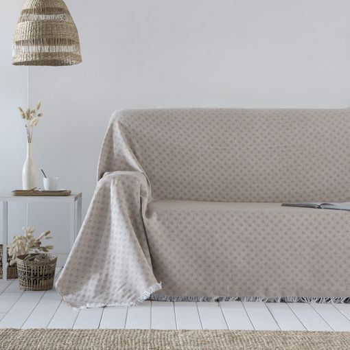 Colcha Multiusos Algodón Anna Beige 230x290 Cm, Plaid Cama, Cubrecama,  Jarapa Sofá, Foulard Sofá, Cubresofá con Ofertas en Carrefour