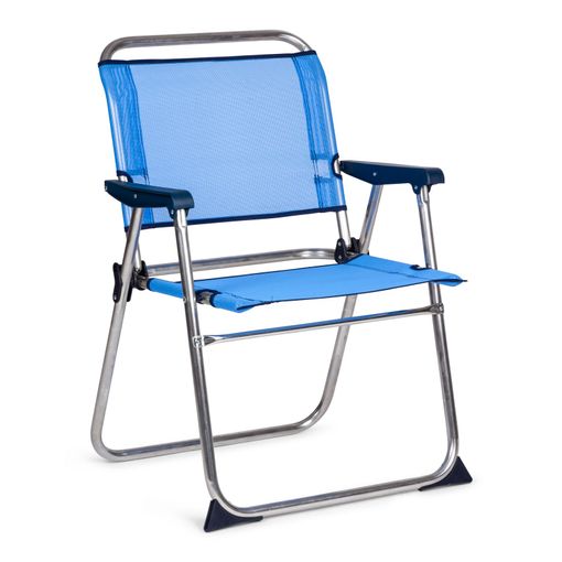 SOLENNY Silla de Playa Cama Plegable Reclinable 4 Posiciones con Respaldo  Alto y Asas 91x63x105 cm 4 Posiciones Tejido lavable y Pies Estabilizadores  para Mayor Seguridad: : Jardín