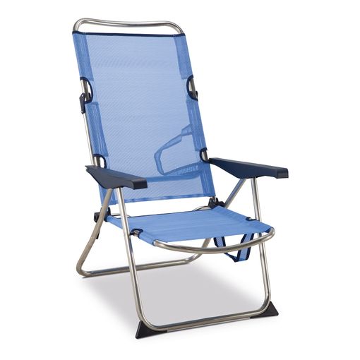 Silla De Playa Plegable Con Cojín, 4 Posiciones, Aluminio 62x48x85 Cm con  Ofertas en Carrefour