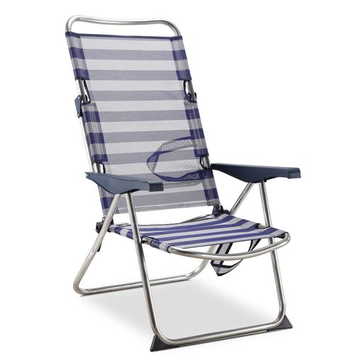 Silla De Playa Cama Plegable Solenny Reclinable Con Respaldo Bajo