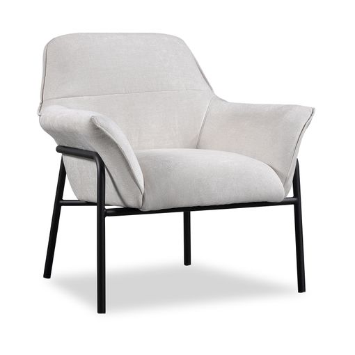 Butaca Tapizada Beige Udine Pärumm 80x84x90,5 Cm Con Patas De Metal