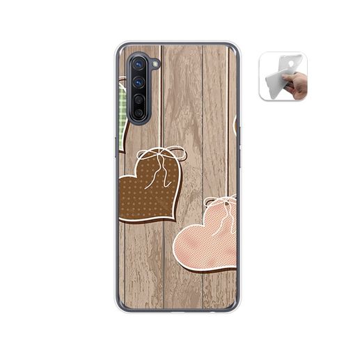 Funda Gel Tpu Oppo Find X2 Lite Diseño Corazones Madera con Ofertas en  Carrefour