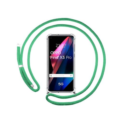 Funda Colgante Transparente Oppo Find X3 Pro 5g Con Cordon Verde Agua con  Ofertas en Carrefour