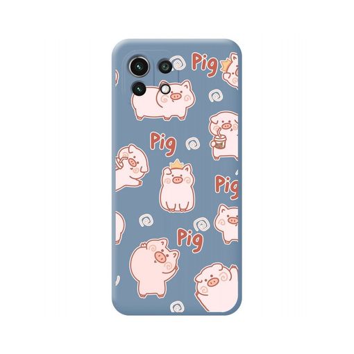 Xiaomi Redmi Note 11 Pro / 11 Pro 5G Funda Silicona Líquida Azul dibujo  Cerdos