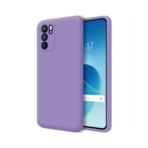 Funda Silicona Líquida Ultra Suave Oppo Reno 6 5g Color Morada con