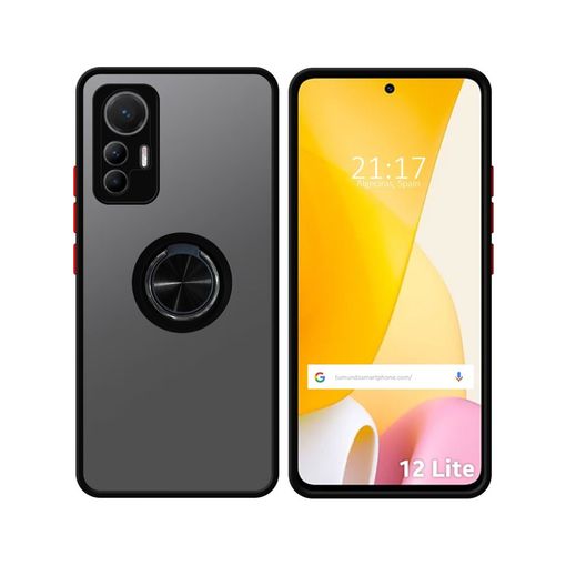 Funda Mate Con Borde Negro Y Anillo Giratorio 360 Para Xiaomi