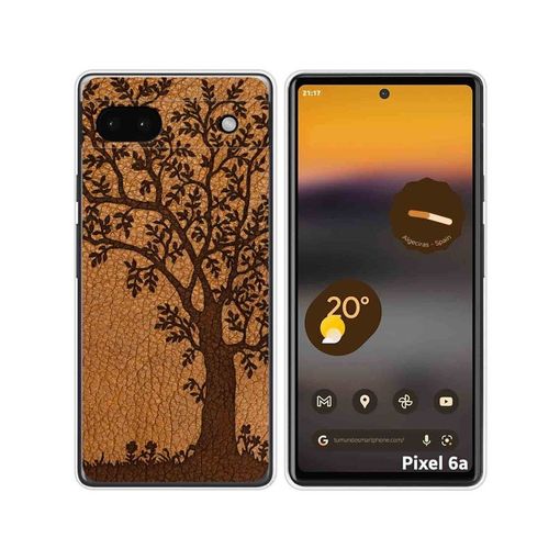 Funda Silicona Para Google Pixel 6a Diseño Cuero 03 Dibujos con