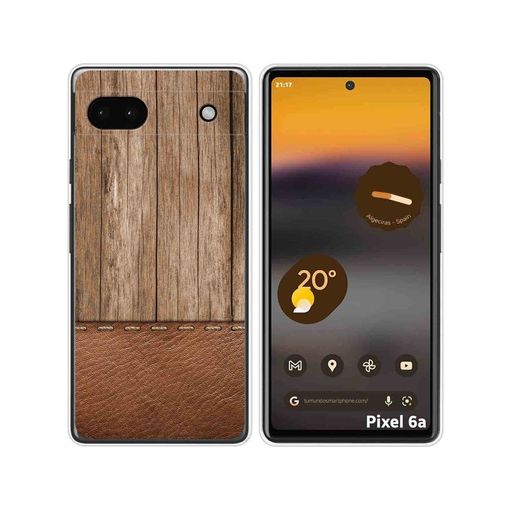 Funda Silicona para Google Pixel 6A diseño Madera Dibujos